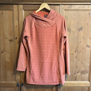 Cozy Hooded Title Nine Daily Tunic Dress by Prana, Terracotta, Large